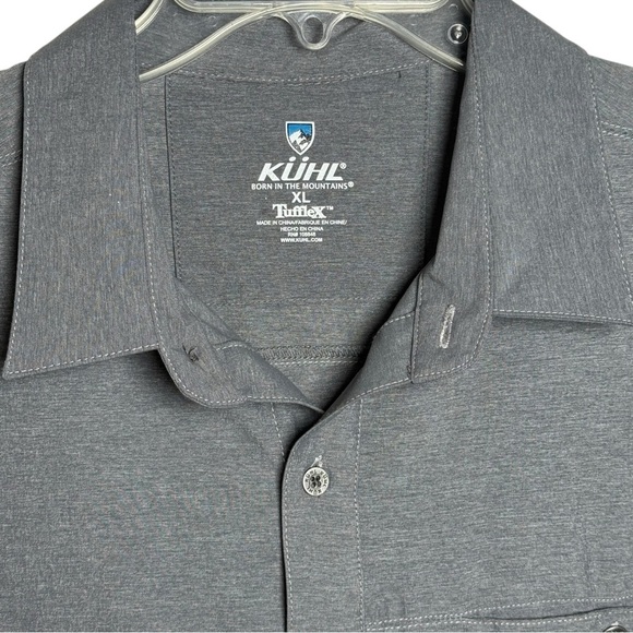 Kuhl Renegade Short Sleeve Shirt Size XL Grey Tufflex Performance Hiking Active - Picture 3 of 6